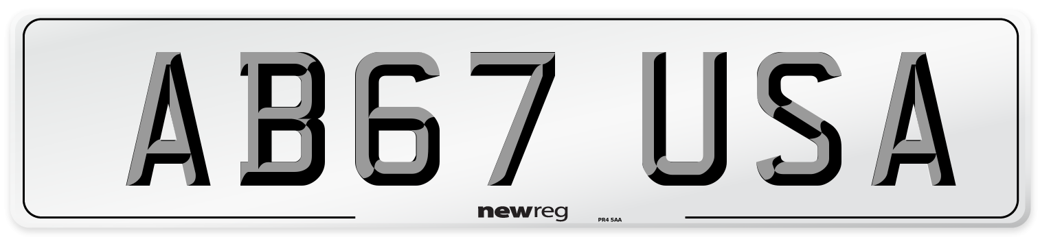 AB67 USA Number Plate from New Reg
